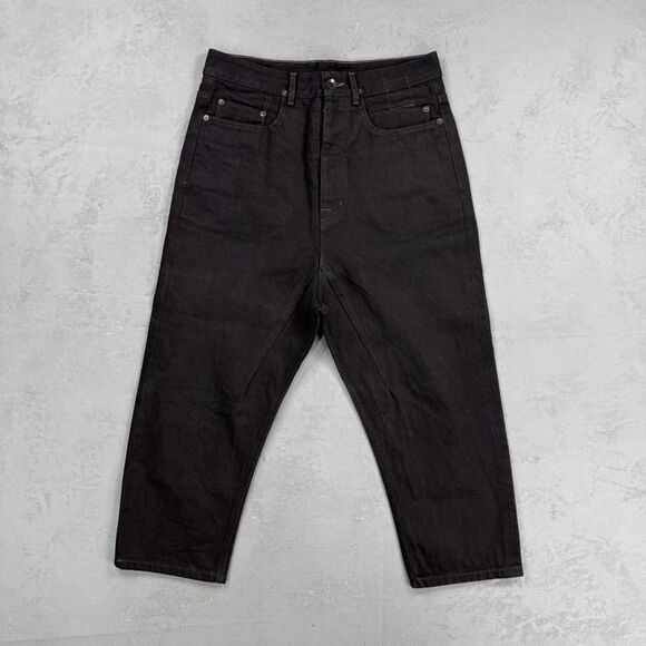 Rick Owens DRKSHDW FW 2017 Astaire Cropped Cut Over-Dyed Denim Jeans Size 31 - Picture 1 of 8